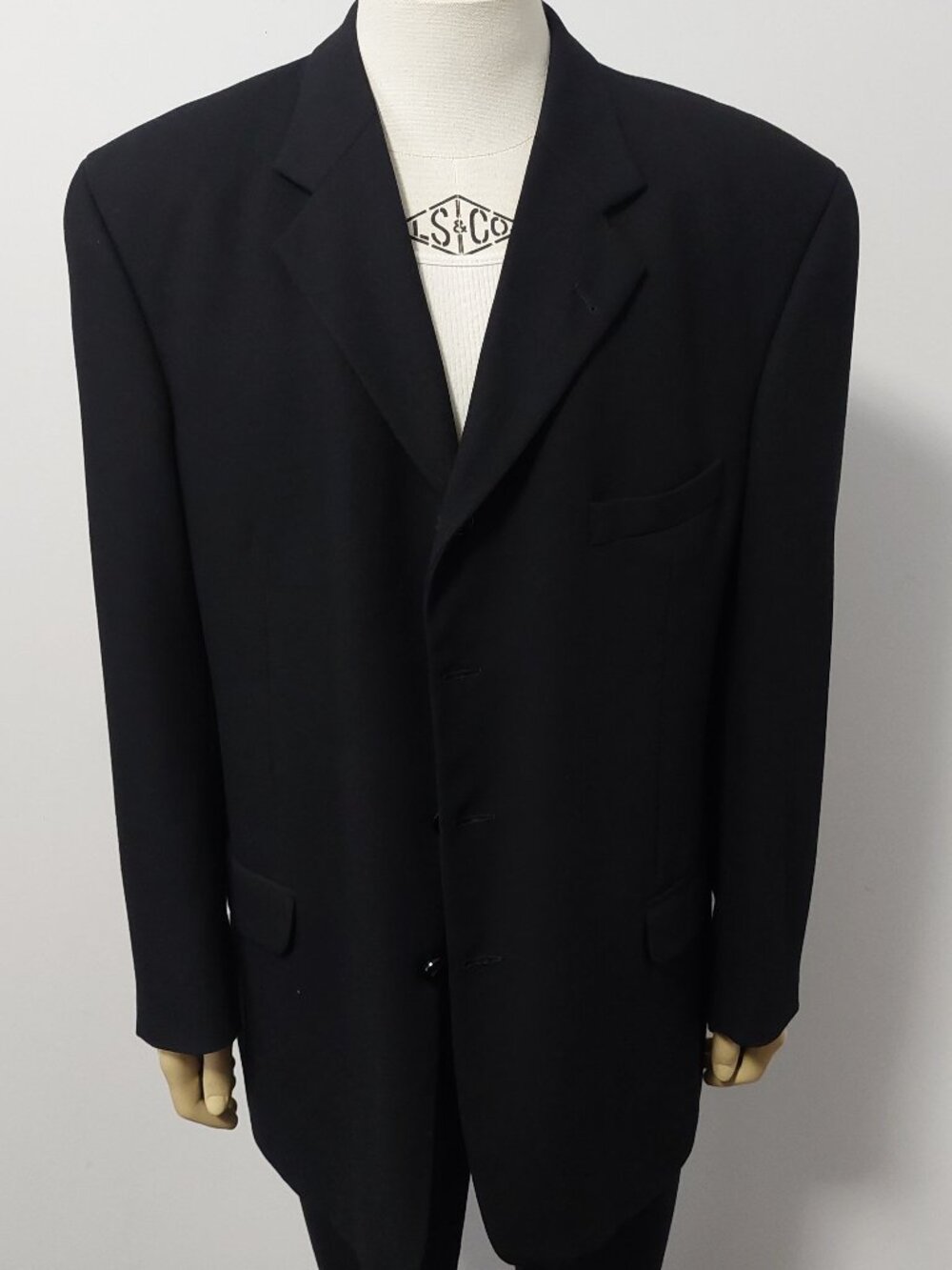 Vintage Mondo Uomo Made in Canada 100% Wool Classic Fit Blazer Jacket Black
